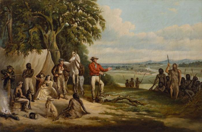 unknow artist The first settlers discover Buckley